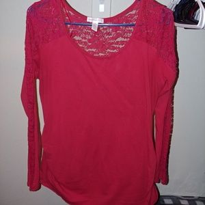 Cute red long sleeve top